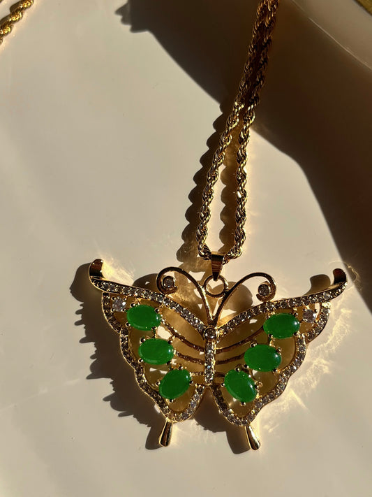 Jade Butterfly Necklace | Healing & Transformation