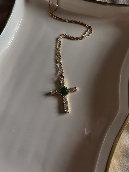 Sacred Jade Cross Necklace