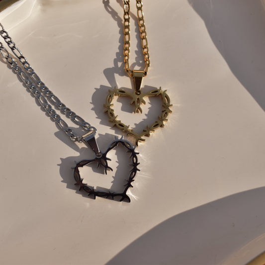 Barbed Wired Heart Necklace | Dark Feminine Collection